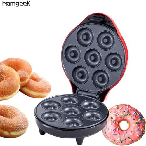 1200W Automatic Donut Machine for Breakfast Snacks Desserts Mini Electric Doughnuts Maker Non-stick 7 Doughnuts Oven Pan EU Plug