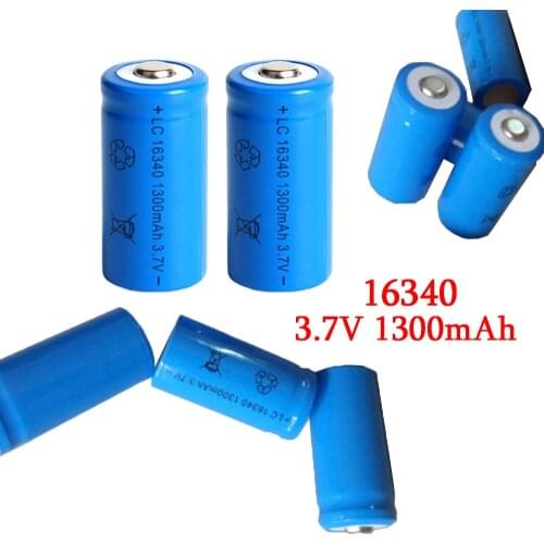 16340 battery 3.7V 1300mah Rechargeable Li-ion battery For LED Flashlight Travel Wall Charger For 16340 CR123A Battery 2-20pcs