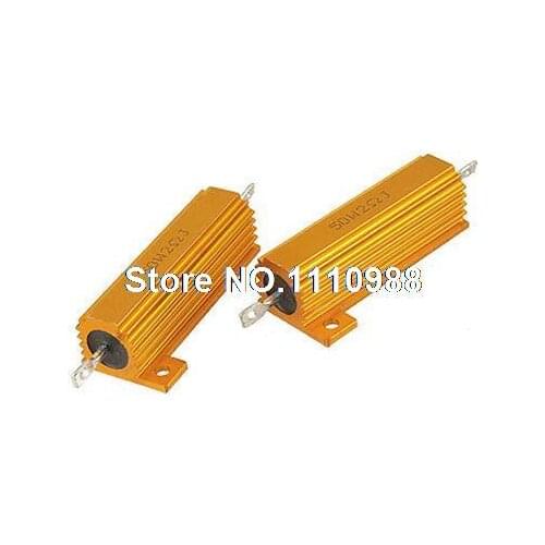2 Pcs 50W % 2 Ohm Resistance Aluminum Shell Resistors