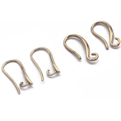 20pcs/lot Raw Brass Ear Hooks Earring Wires For Women Jewelry Making Supplies Diy Findings Accessories