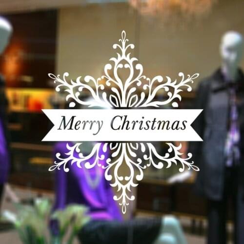2016 Christmas snowfl shop window decoration stickers glass Christmas ornaments accessories window sticker 43x38cm CP1032