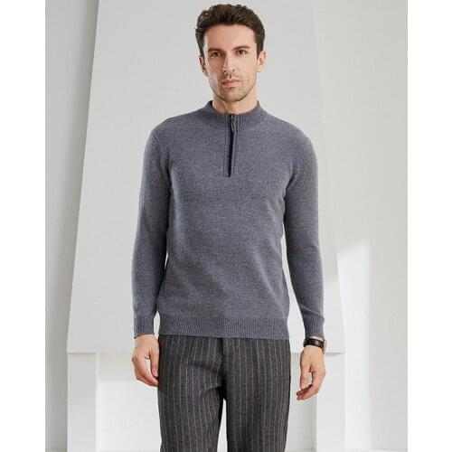 2020 Autumn Winter New Thick Pure Cashmere Top Turtleneck Zipper Large Size Plus Size Knit 100% Cashmere Sweater Men