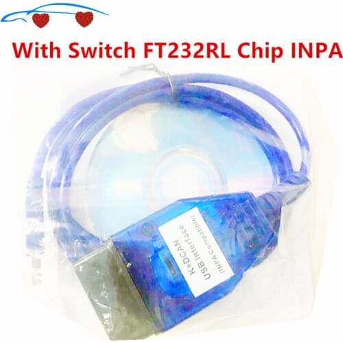 2021INPA K+CAN Ediabas K DCAN Interface For B-M Series With Switch FT232RL Chip K DCAN USB Cable