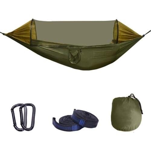 280*140cm Portable Outdoor Hammock with Mosquito Net Fabric High Strength Hanging Bed for Sleeping Swing Camping hangmat