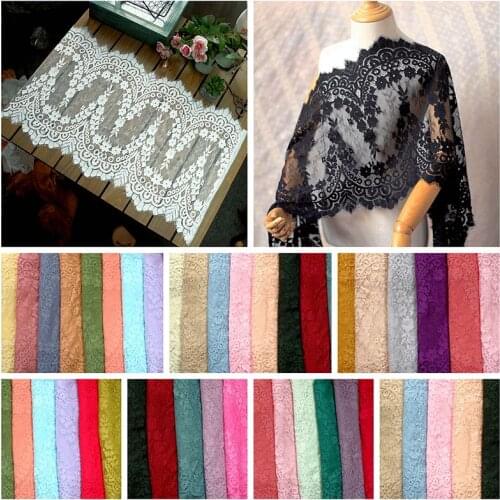 3meter Export French eyelashes lace fabric DIY wedding dress skirt table cloth home textile underwear decorative fabric