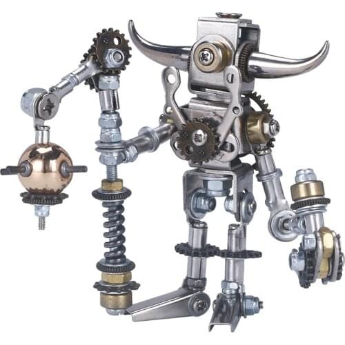3D Iron Mechanical Metal Robot Model DIY Craft Kits Art Puzzle Educational Toys Gift For Adults Home Decoration Steampunk Men