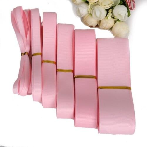 7-38mm 5yards Pink Color Grosgrain Ribbon for Wedding Party Decoration Gift Packing DIY Handmade Crafts Garment Accessories