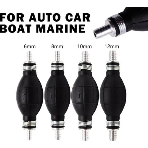 6/8/10/12mm Car Universal Fuel Pump Rubber Manual Transfer Liquid Gasoline Petrol Diesel Hand Primer Bulb Tube Aluminum