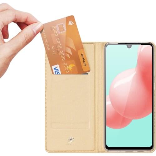 For Samsung Galaxy A41 DUX DUCIS Skin Pro Series Flip Cover Luxury Leather Wallet Case Full Good Protection Steady Stand