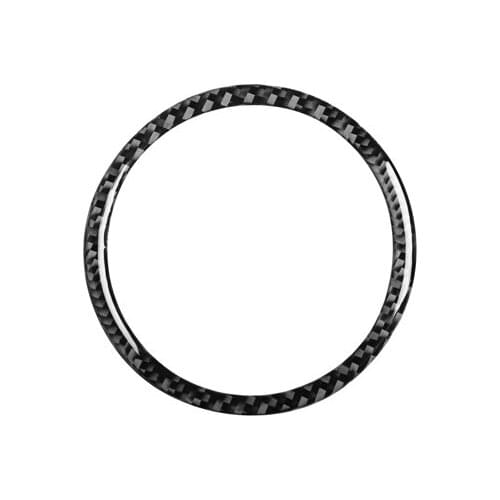 Car Carbon Fiber Steering Wheel Cover Logo Circle Trim fit For Jaguar XE XF 2016-2018