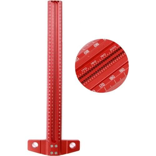 Woodworking T-type Line Scriber Hole Scale Ruler Aluminum Alloy Marking Gauge Crossed Line Scriber Carpenter Measuring Tools