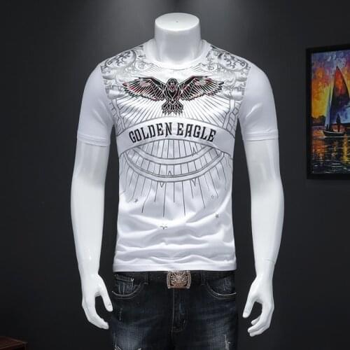 Embroidery Tee Korean Fashion Print Short Sleeve T Shirt Men Camiseta Club Party Cloth Homme Hombre Manga Corta