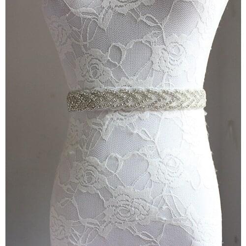 Crystal Wedding Accessories Tulle Satin Rhinestone Wedding Dress Belt Bridal Ribbon Waistband Sash Belt for Evening Prom Dresses