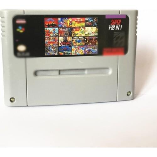 Super 146 games card /Great Battle/Earthbound/Contra III/Mickey Mania/Wonder Project J/Turtles in Timefor 46 pins NTSC console