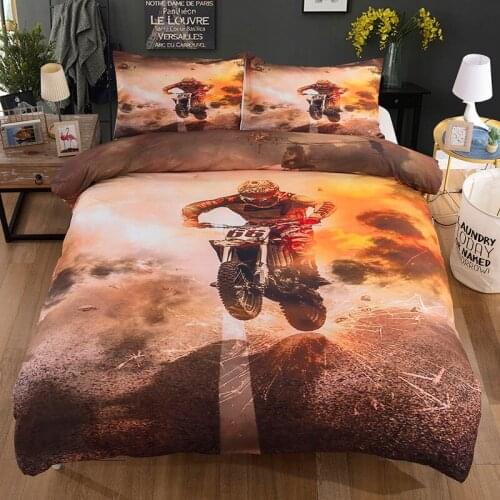 3d motorcycle Racing bedding set Boys gift duvet cover with pillowcase set twin size Quilt cover Set