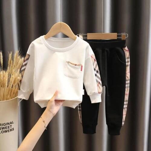New Brand Childrens Suit Spring Autumn Long-sleeved T-shirt Tops+Trousers 2pcs/set Baby Boys Girls Jogging Korean Tracksuit