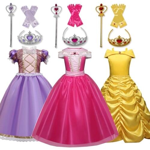 Girls Princess Costume For Kids Christmas Halloween Party Dress Up Children 4 5 6 7 8 9 10 Year Fancy Carnival Cosplay Clothes