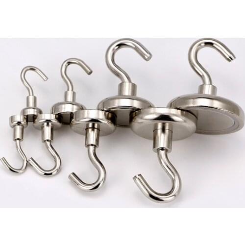 Fridge Sticker Hooks Neodymium Magnet Vertical Pull-force 2-164KG Hook Earth Magnet Multifunction Magnetic Material Base