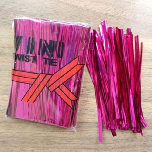 Hot 800Pcs Cake Gift Twist Tie Colorful Candy Bag Packaging Ligation Lollipop Dessert Accessories 8CM Wire Metallic Twist Ties