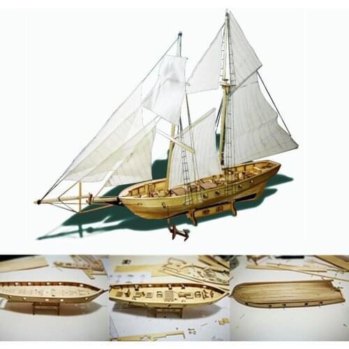 Scale Assembling Wooden Sailboat DIY Ship Model Kit Home Decoration Boat Children Toys Gift Sailing Model Assembled Wooden Kit