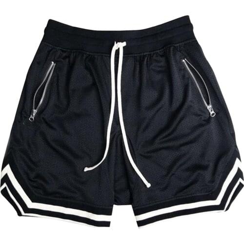 2021 Men Basketball Sweatpants Zipper Pocket Elastic Waistband Casual Patchwork Pants Shorts Summer Running Fitness Sport Shorts