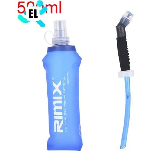 Soft Flask Folding TPU Water Bag Soft Water Bottle Foldable Drink Bottle Running Camping Hiking 500ml
