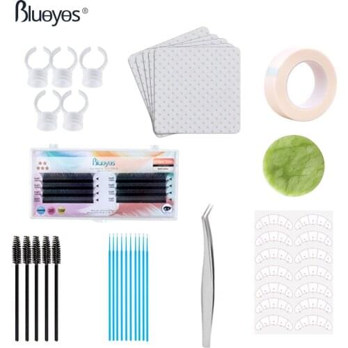Eyelash Extension Practice Kit YY Lashes Glue Rings Jade Stone Eyelash Brushes Tape Practice Eye Lashes Graft Makeup Tools Set