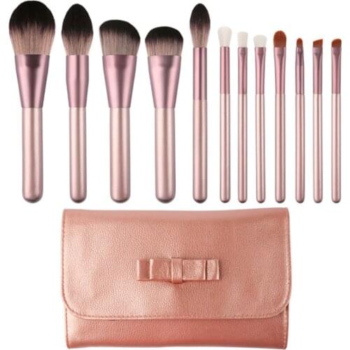 12pcs Champagne Makeup Brushes Set For Cosmetic Foundation Powder Blush Eyeshadow Make Up Beauty Tool
