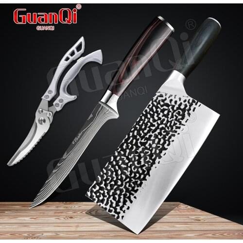 Sharp Blade Kitchen Chef Knives Damascus Laser Pattern Boning Knife Stainless Steel Butcher Knife Meat Cleaver Vegetable Chopper