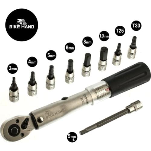 Professional Taiwan BIKEHAND YC-617-2S Bicycle Bike Torque Wrench Allen Key Tool Socket Spanner Set Kit Cycling Repair Tool Kits