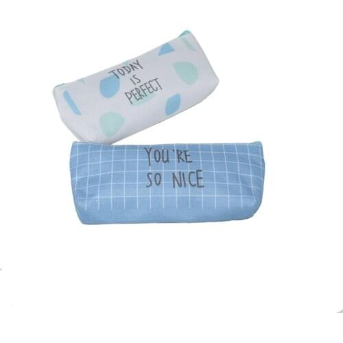 1pcs Simple high quality canvas pencil case Kawaii stationery pencil bag school student supplies