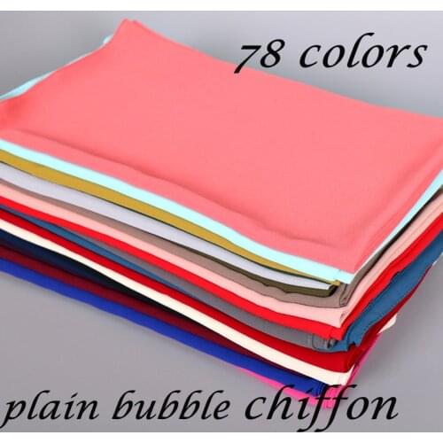 20pcs/lot plain bubble chiffon hijab muslim scarf long wraps solid color shawl womens scarves Plain head scarf headband 78color