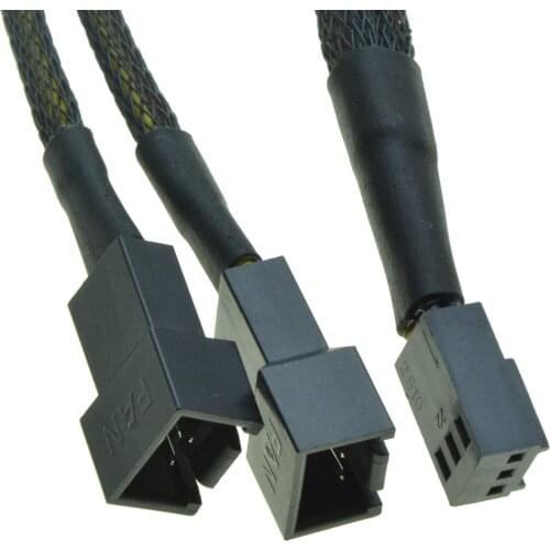 12V 3Pin Fan PWM 1 to 2 ways Power supply Extension Cable Y Splitter Cooler Port Multiplier For PCI express Graphics Card 22AWG