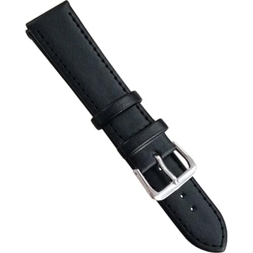 High Quality Pu Leather Watchband Women Men Wrist Watch Strap Bracelet Black