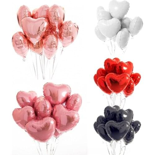 10pc Multi Rose Gold Heart Foil Balloons Helium Balloon Birthday Party Decorations Kids Adult Wedding Bachelorette Party Ballons