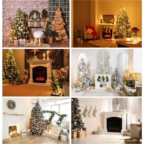 SHENGYONGBAO Christmas Indoor Theme Photography Background Christmas tree Fireplace Children For Photo Backdrops 21712 YXSD-08