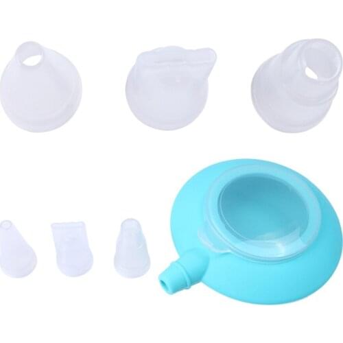 Blue Mini Silicone Pot Baking with 3 Nozzles Kit Set for Men Cream Cake Muffin Dessert Decorator