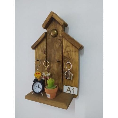 Blue Trend Decorative Wooden Key Hanger and Dekorarif Wall Rack A1