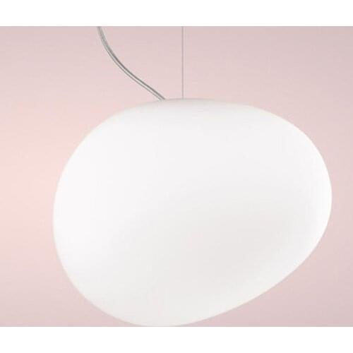 Modern oval milk white glass pendant lamp office shop bar cafe restaurant hotel hall home bedside dinning room suspension light