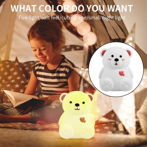 Sleep lamp cartoon colorful silicone night light LED USB charging bedside lamp household lighting Drop shipping
