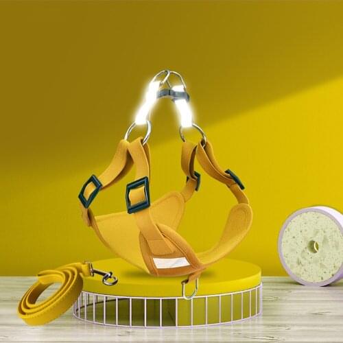 Reflective Leather Strap Pet Chest Back Dog Leashing Rope Cat Vest Breathable Breast Straps Anti-stroke Rope for Walking Dogs