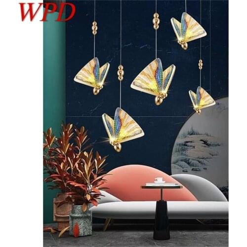 WPD New Nordic Chandeliers Colorful Butterfly Pendant Modern Ceiling Lamp Creative For Home Light