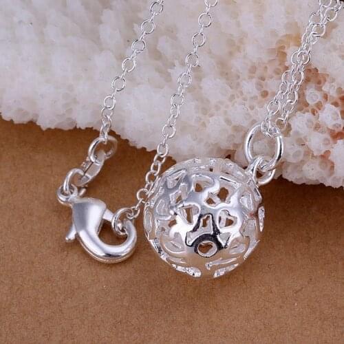 S925 jewelry Silver color plated Jewelry Pendant Fine Fashion Cute Small solid ball Necklace Pendants Top Quality CP174