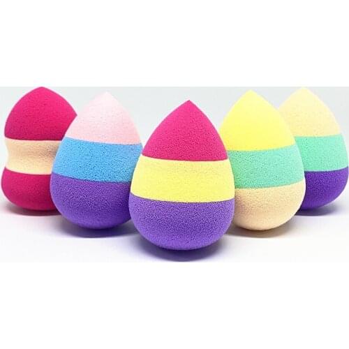 1 pcs Beauty makeup sponge egg water drops rainbow powder puff makeup egg Foundation Blending Sponge double color makeup tool
