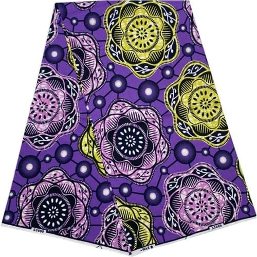 100%High Quality African Wax Ankara Prints For Fabric Real Cotton Nigerian Style Dye For Clothes Sewing Material 6 Yards S-P 7-3