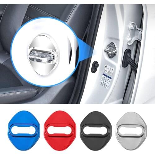 4pcs / Set of Door Lock Protection Cover Stainless Steel Interior Accessories for Toyota TRD CHR Corolla Ralink Camry Highlander