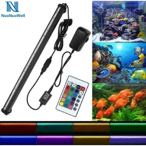 45CM 24PCS Beads With Remote Control Aquarium Bubble Landscape Lamp LED Waterproof Chromotropic Oxygen Lamp