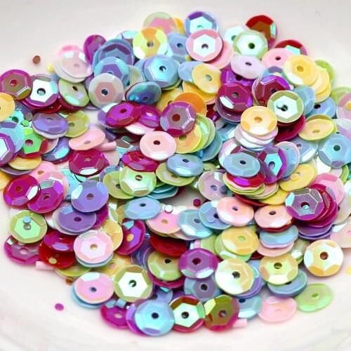 5000 Luster AB Color 6mm CUP Round Loose Sequins Paillettes Sewing Wedding craft