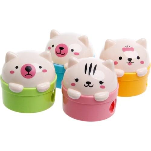 8pcs/lot Cute Kawaii Bear Pencil Sharpener For Pencils Student Rewarding Supplies Stationery Office Supplies Kids Gifts