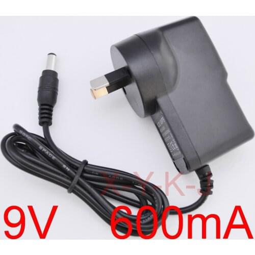 1PCS 9V600mA AC 100V-240V Converter Adapter DC 9V 0.6A 600mA Power Supply AU 2 Plug DC 5.5mm x 2.1mm